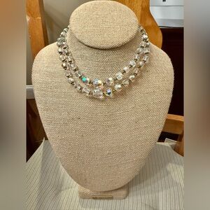 Aurora Borealis (AB) Crystal Beaded Vintage Choker Necklace